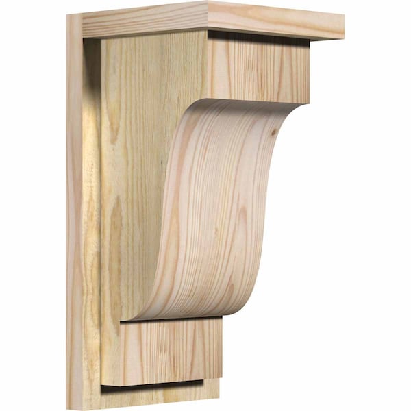 Ekena Millwork Newport Rough Sawn Corbel w/Backplate, Douglas Fir, 8"W x 8"D x 16"H COR08X08X16NEW01RDF - main